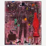Jannis Varelas, Red Vase, 2011, mixed media on canvas
