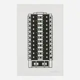Apartment 9 by Julian Opie, 2021, woodcut on Somerset Velvet, sold Jul 2022