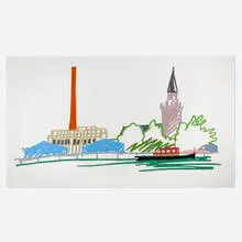 Tom Wesselmann, Thames Scene with Power Station, 1990, screenprint in colors on Museum Board