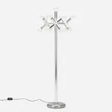 Robert Haussmann, Floor lamp, c. 1965, aluminum, chrome-plated steel, plastic