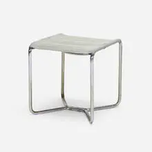 B8 stool by Marcel Breuer, c. 1930, chrome-plated steel, canvas, sold Apr 2022