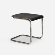 Mart Stam, Stool, model H-22, chrome-plated steel, lacquered plywood