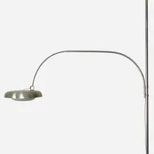 Pirro Cuniberti, Floor lamp, c. 1970, aluminum, plastic, stainless steel, nickel-plated steel