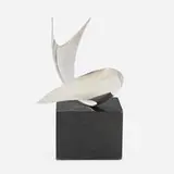 José de Rivera, Untitled, c. 1980, stainless steel, lacquered wood