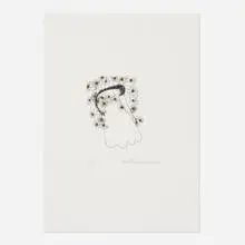 Untitled by Carol Rama, 2007, etching with hand coloring, sold Apr 2022