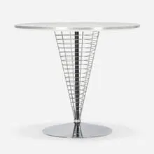 Occasional table, model 8820 by Verner Panton, 1988, chrome-plated steel, laminate, aluminum, enameled steel, sold Apr 2022