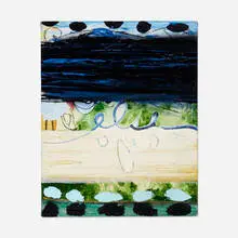 Suzanne McClelland, Else (Hudson River), 1998-99, absorbent ground, acrylic, enamel, and conté crayon on canvas