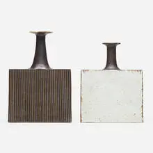 Bruno Gambone, Vases, set of two, c. 1960, glazed earthenware, glazed stoneware