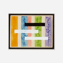Intersecting Bands by Josef Zenk, 1955, gouache and graphite on paper, sold Apr 2022