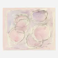 Circles by James Lechay, watercolor and charcoal on paper, sold Apr 2022