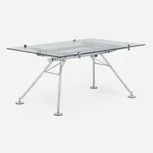 Norman Foster, Drafting table for the Renault Distribution Centre, Swindon, England, 1984, powder coated steel, glass, rubber, plastic