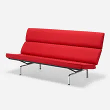 Charles and Ray Eames, Sofa Compact, 1954, chrome-plated steel, enameled steel, upholstery