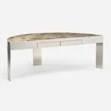 Leon Rosen, Desk, c. 1975, stainless steel, marble