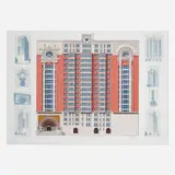Richard Haas, Homage to the Chicago School, 1983, screenprint in colors