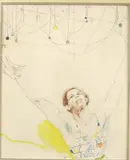 American School, An Acrobat, Pen and watercolor on paper