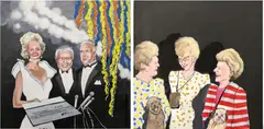 Arthur Cotton Moore, Untitled, Two Works: Caricatures of Famous People, oil on canvas. signed