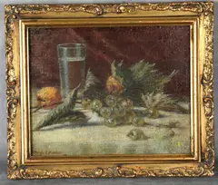 George E. Hopkins, Still Life with Grapes, Oil on canvas