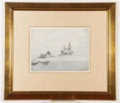 Lev Meshberg, Le Paysage d' Hiver Russe, 1986, Watercolor on paper