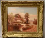 George Hyde Pownall, Early Summer Morning Landscape, Oil on board