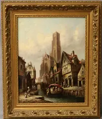 Henry Thomas Shafer, Church of Saint-Maclou, Oil on canvas