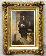 Eduard von Steinle, Der Violinspieler (the Violin Player), Late 19th century oil on canvas