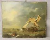 Dutch School, The Shipwreck, Oil on board