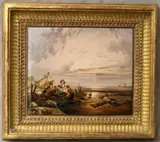 Richard Parkes Bonington, Untitled, A Scene on the French Coast, 19th century oil on board artwork