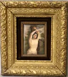 German School, Saint Sebastian Bound And Pierced By Arrows, Oil on porcelain