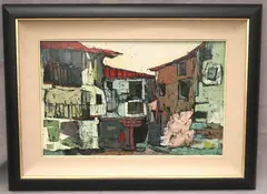 Urban Landscape by Spanish School, 1965, Oil on board, sold Nov 2024
