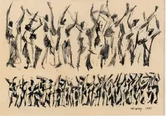 Albert Alcalay, Showers, 1951, Mixed media on paper