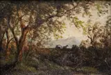 Afternoon Carriage Service by American School, Oil on canvas, sold Dec 2024