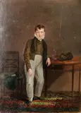 Stylish Young Man by American School, Oil on board, sold Dec 2024
