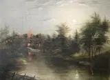 Fire! by American School, Oil on canvas, sold Dec 2024