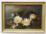 Water Lilies by American School, Oil on canvas, sold Dec 2024