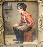 Counting the Earnings by American School, Oil on canvas, sold Dec 2024
