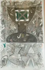 Benita Berman, Bits and Pieces, 1988, Graphite and color pencil on paper