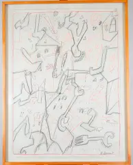 Benita Berman, Untitled Abstract, 1985, Mixed media on paper (ink and pencil)