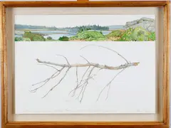 Mary Aro, Little Moose Island, Pencil titled, dated, and signed at base