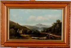 Arthur Gilbert, Untitled, Ruins by Lake Ullswater, oil on canvas