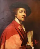 Self Portrait of Sir Joshua Reynolds, 20th century oil on canvas painting depicting the artist with a scroll by English School, Self Portrait of Sir Joshua Reynolds, 20th century oil on canvas painting, sold Dec 2024