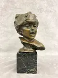Jean Antoine Injalbert, Head of Boy, Bronze - Height: 7 1/2 in