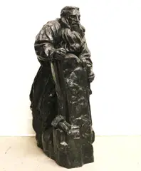 Émile Antoine Bourdelle, Untitled, Rodin Working on "The Gates of Hell", 20th century patinated reproduction bronze