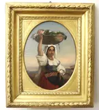 Italian School, Young Lady Carrying a Sleeping Child, Oil on canvas