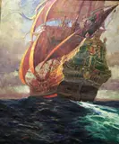 Henry Cruse Murphy, A Galleon, 1927, Oil on canvas