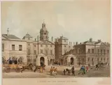 Joseph Constantine Stadler After Thomas Shepherd, A View of the Horse Guards from Whitehall, An aquatint with colors; engraved by Stadler after Shepherd and published in London in 1816