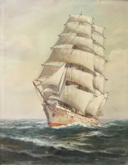 William Frederick Paskell, The Roanoke, Oil on canvas