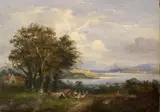 Camping Trip by the Lake by Continental School, Oil on canvas, sold Dec 2024
