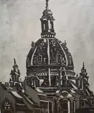 Rosemarie Hahn, Frauenkirche Dresden, 1993, Etching