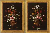 Spanish School, Two Works: Tulips, Oil on canvas