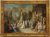 Vincenzo Giacomelli, Fête Galante, Oil on canvas
